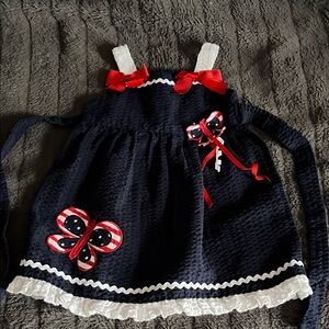 Sophie Rose Navy Dress with Red Accents